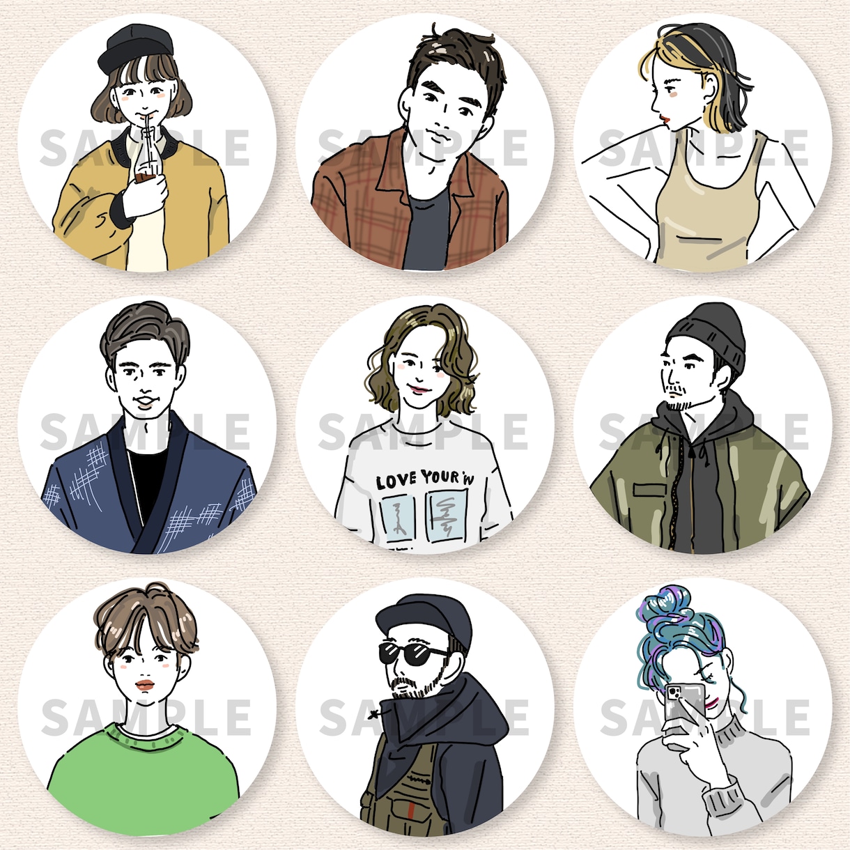 やや似せ、カラーアイコン作成いたします SNSアイコンをイラストにチェンジしてみませんか^^ イメージ3