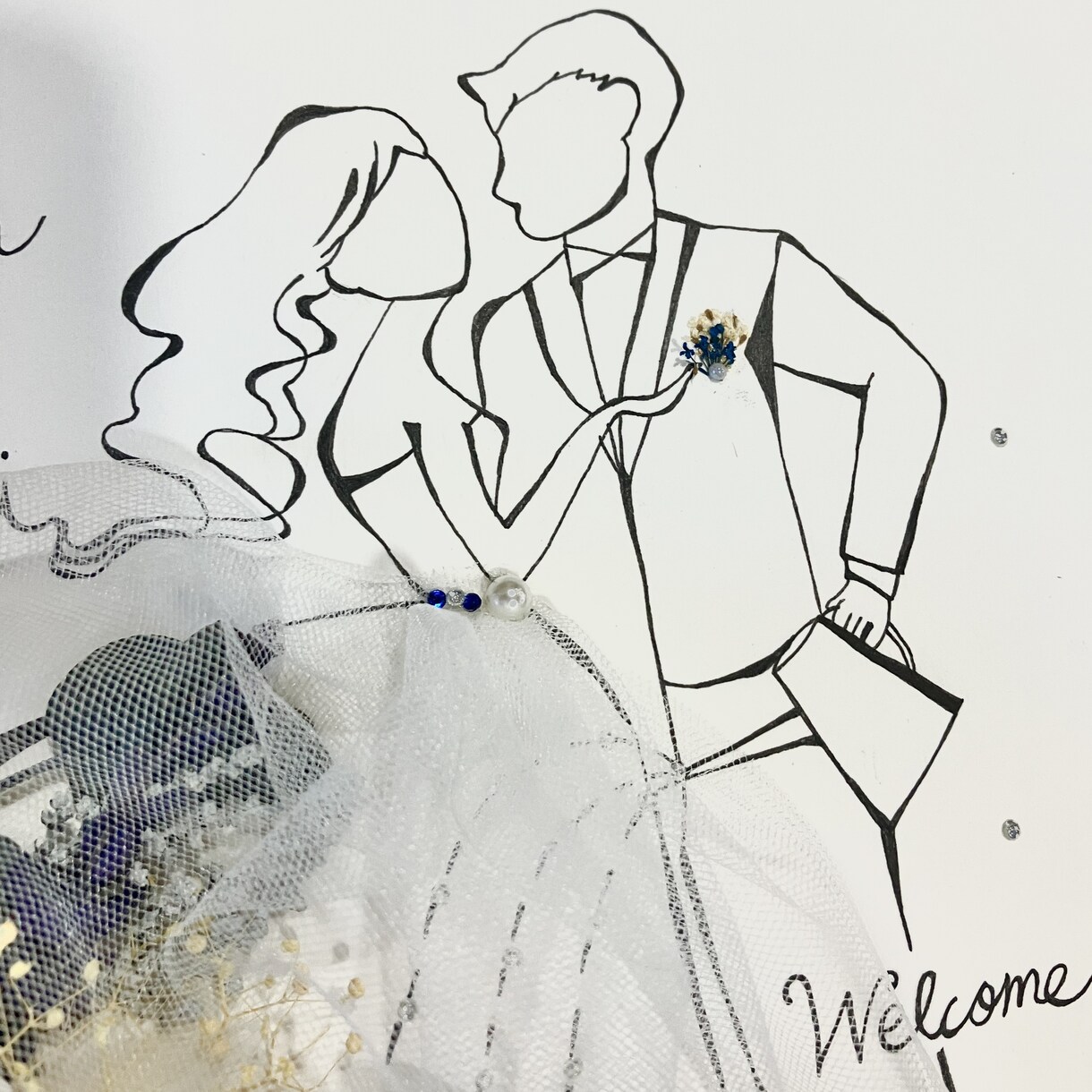 結婚式･:*のウェルカムボード制作をします ドライフラワーやアートフラワーを使用し作成します･:* イメージ3