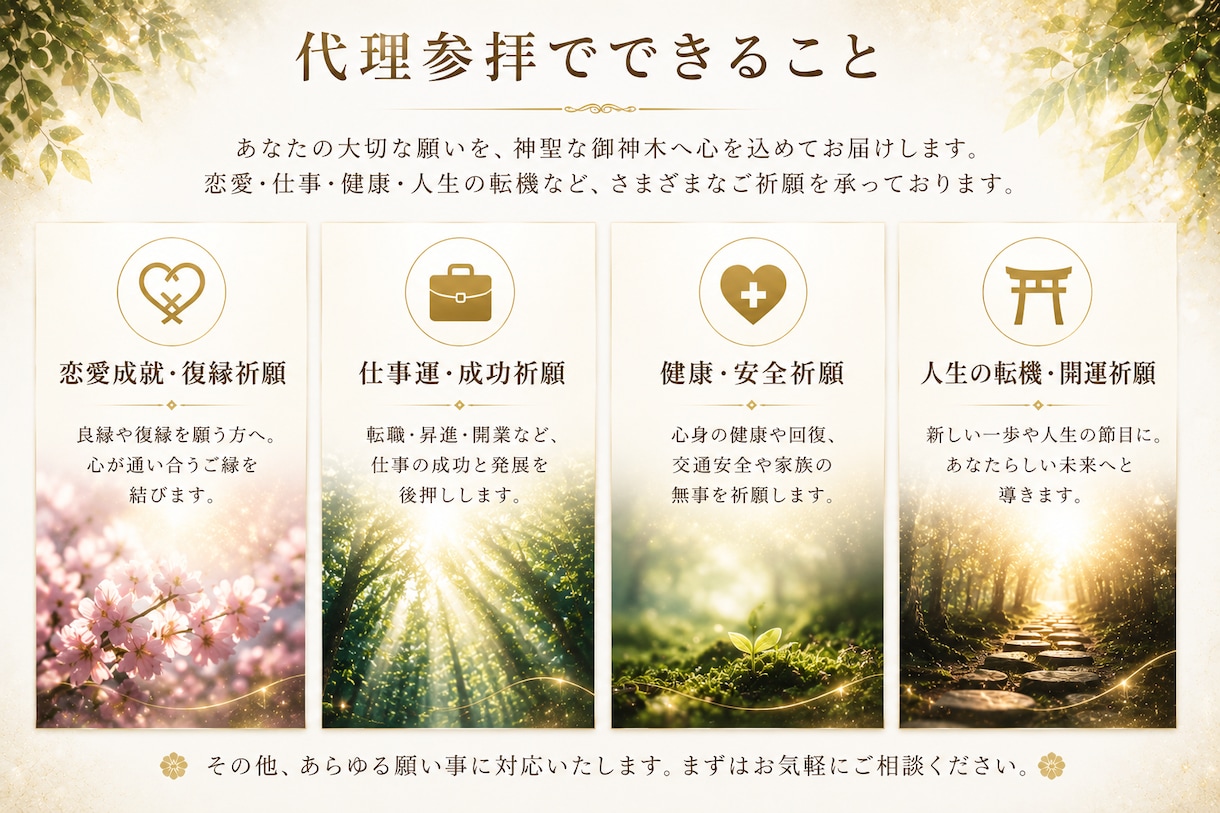 樹齢千年の御神木へ願いを心を込めてお届けします 神木御神気代理参拝◆あなたの願いを神聖な御神木へお届けします イメージ3