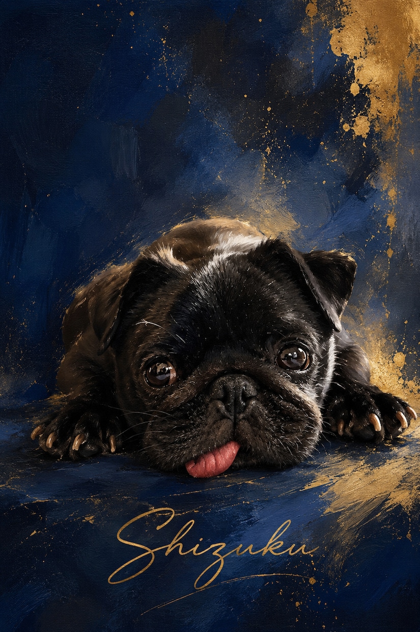 写真1枚でペットの似顔絵アートを作成します 背景色変更可能。お部屋に合わせて選べます！ イメージ3