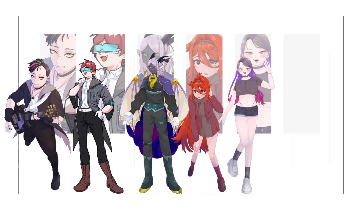 TRPG・配信・IRIAM等の立ち絵描きます 通常＋3つ表情差分付き！SDも描きます！ イメージ3