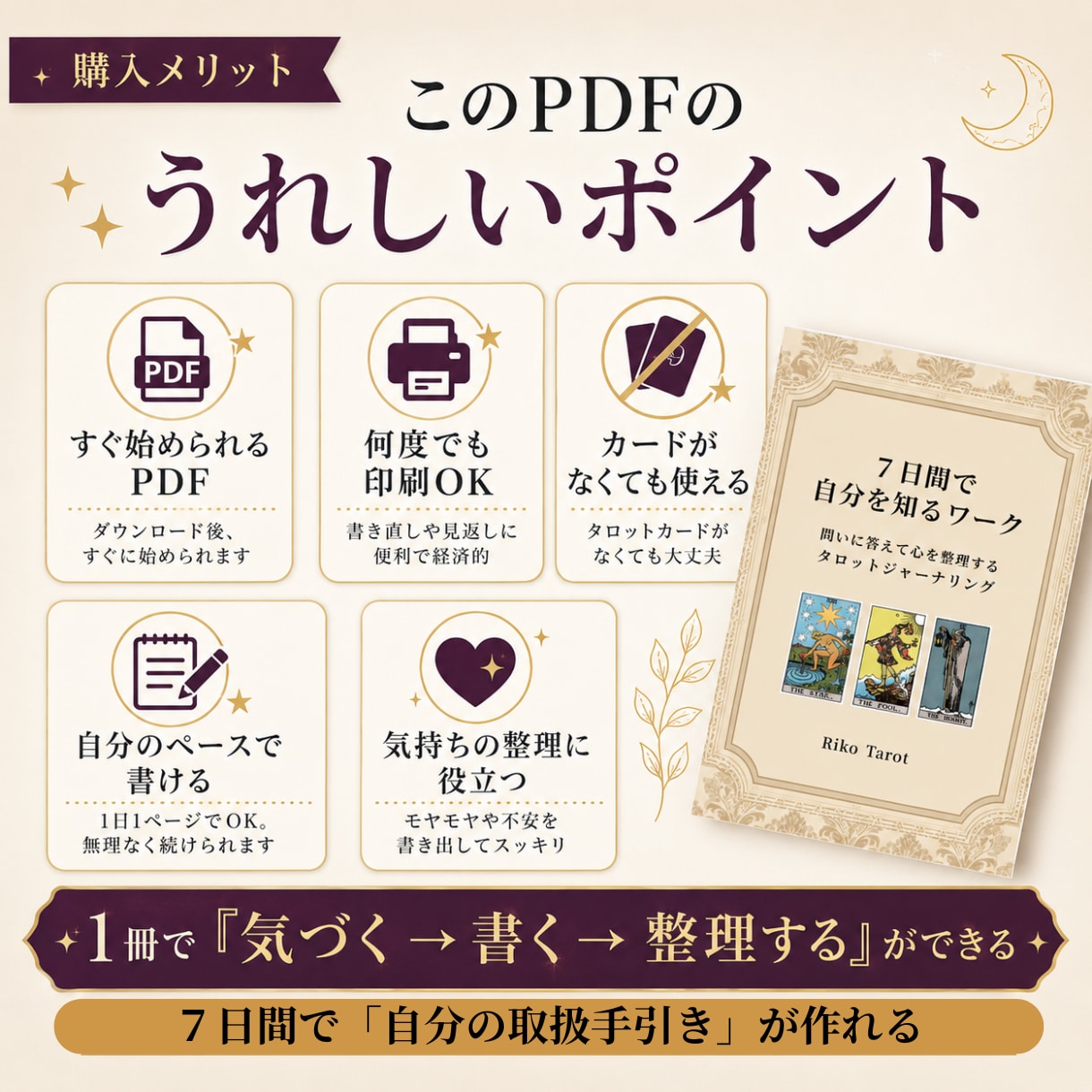 7日間で自分を知るワーク｜自分の取扱手引き作れます 1冊で恋愛·仕事などのモヤモヤを『気付く→書く→整理する』 イメージ6
