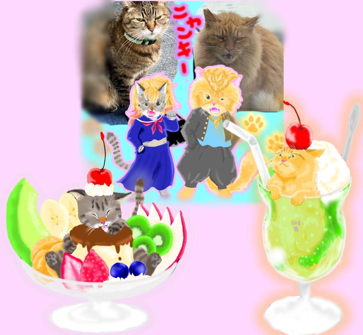 あなたのペットちゃん、オリジナルイラストにします パロディ★アイコン風●イラストを難病障害者が描きます♪ イメージ2