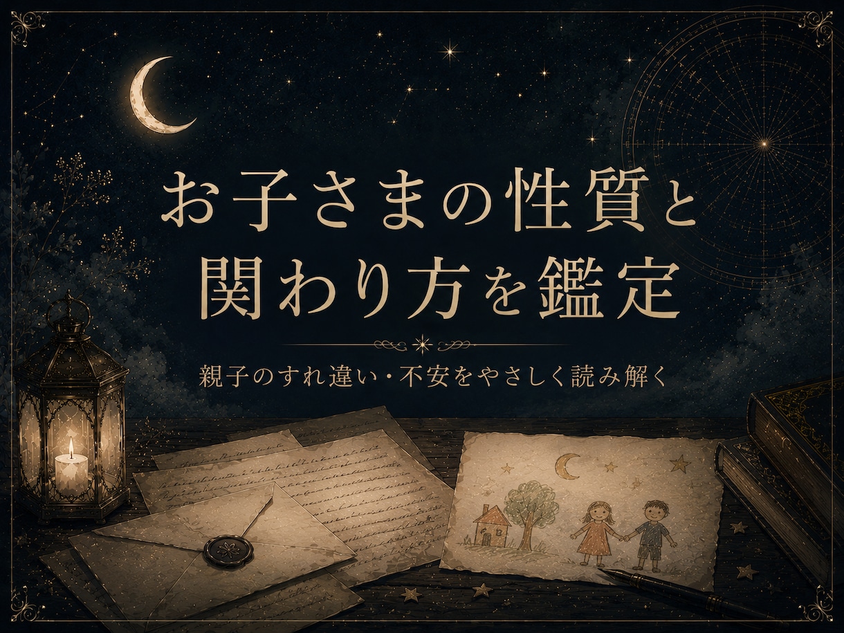 お子さまの性質と関わり方をやさしく鑑定します 親子のすれ違いや不安を、手紙のような言葉でやさしく整理します イメージ1