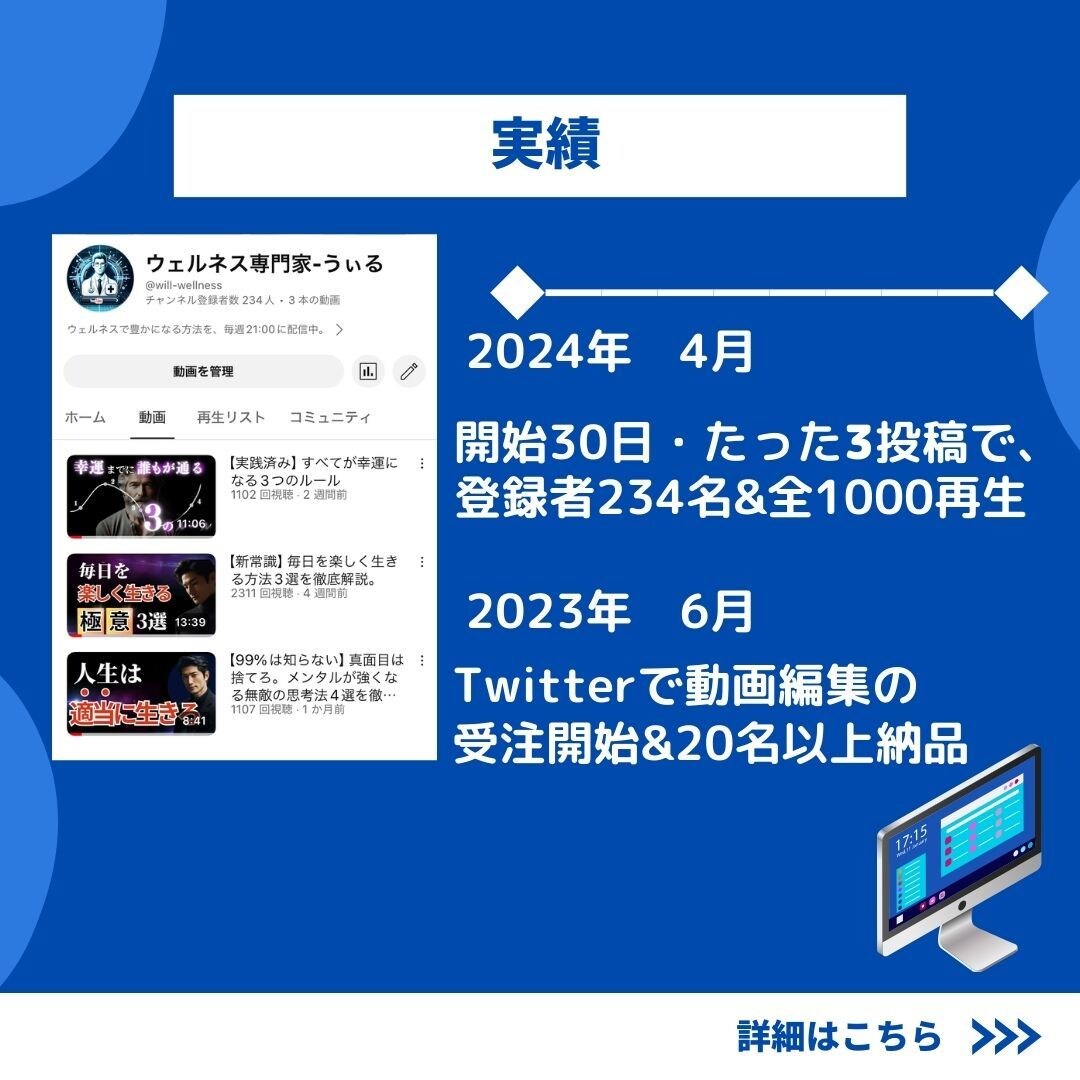 動画編集(ビジネス系メイン)をします 安定の質&ムダのない最高の編集を。 イメージ3