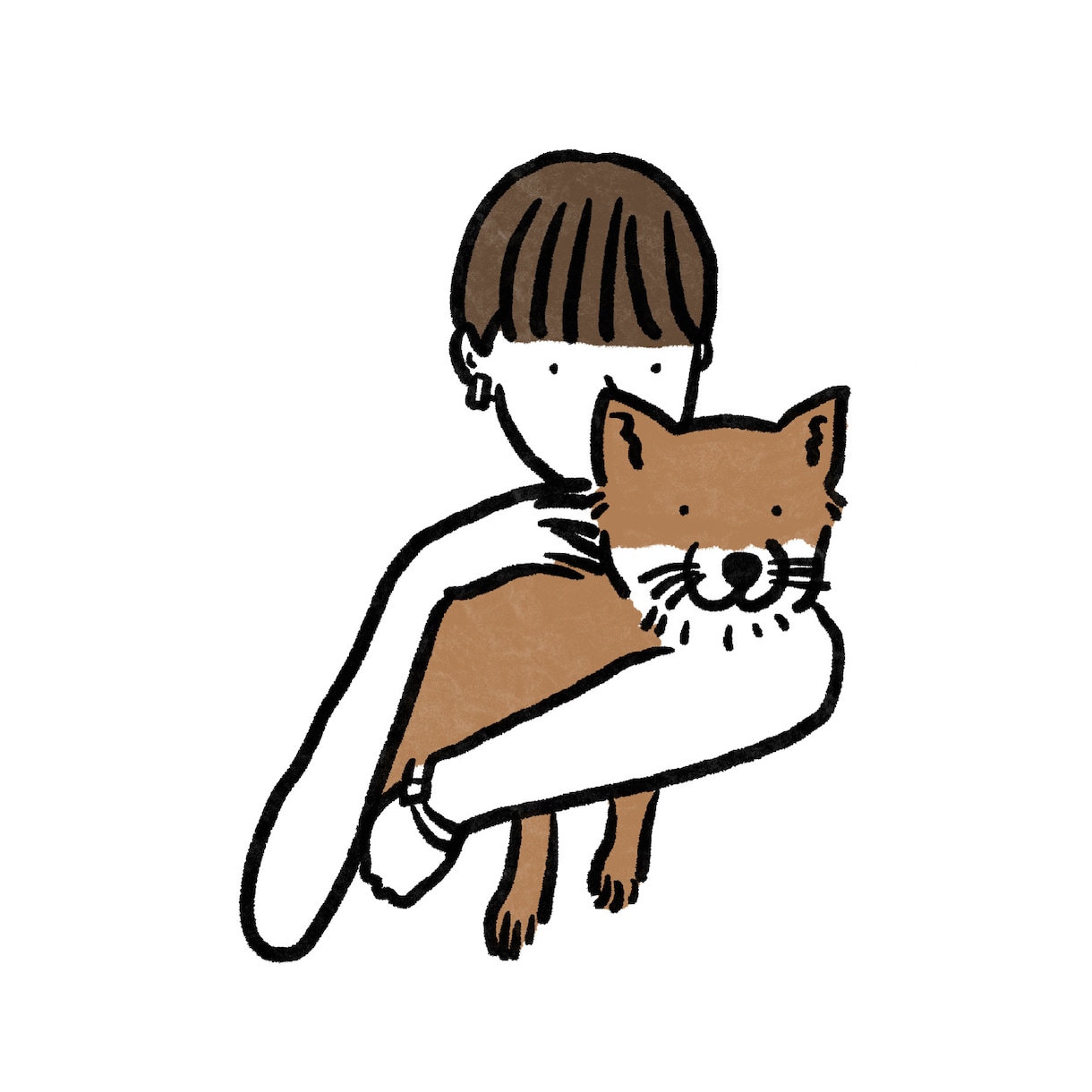 ペットと2ショットイラスト描いてます シンプルだけど温かみのあるイラストです イメージ3