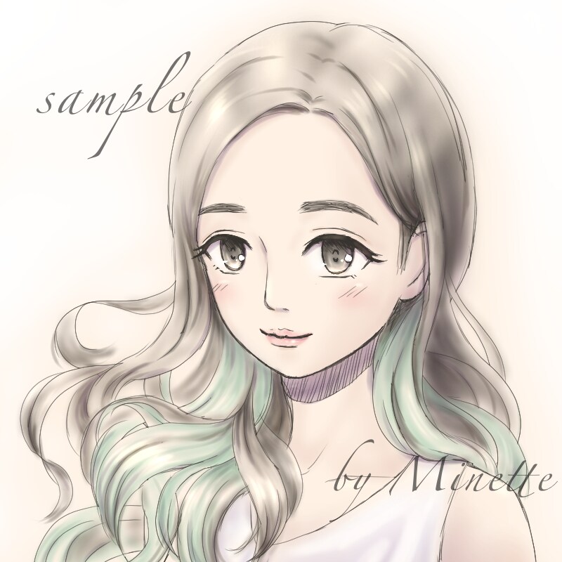 水彩画風SNSアイコン☆おしゃれ&綺麗に描きます 似顔絵イラストもよく合う優しいタッチです イメージ5