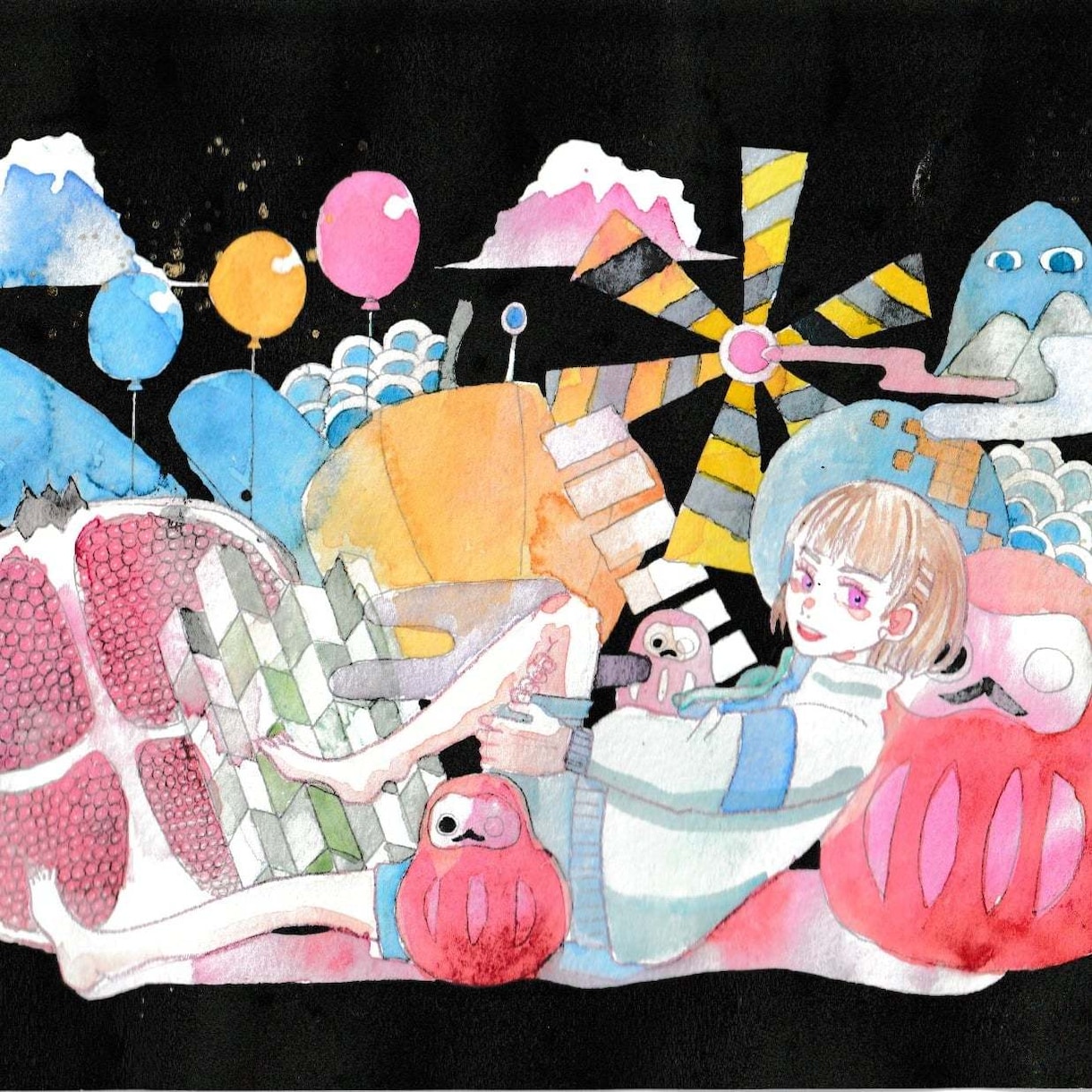 ごちゃごちゃとしたイラストを描きます 玩具箱の中にはいっているものは イメージ1