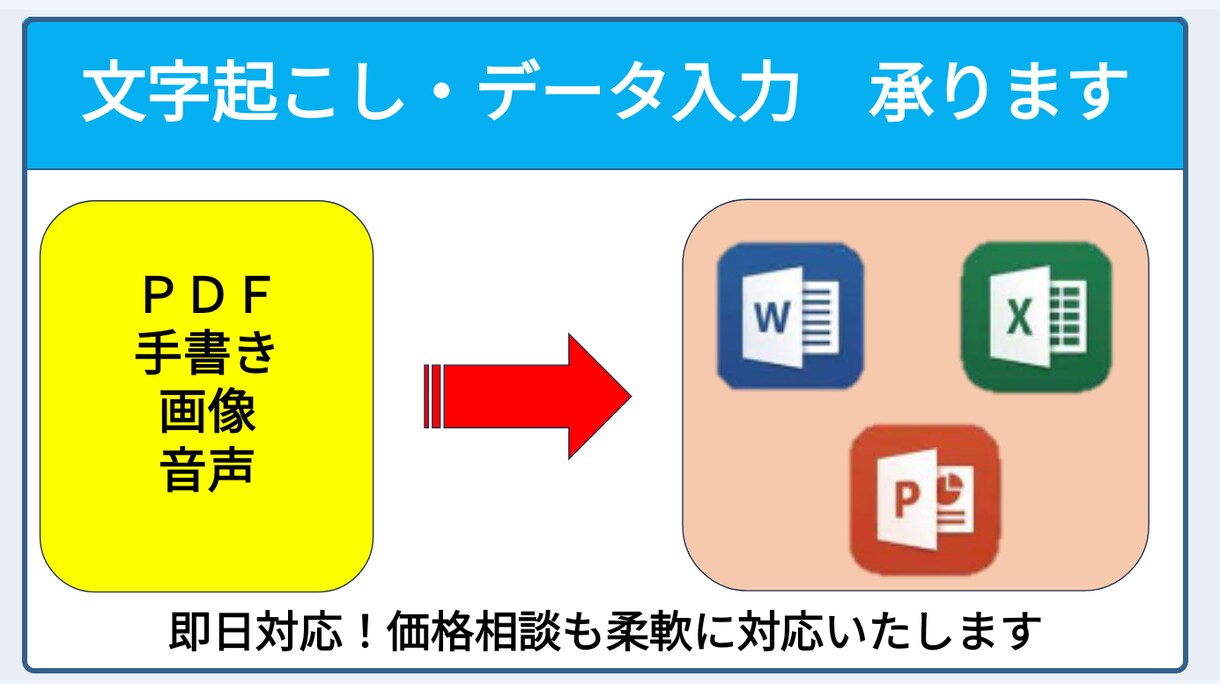 文字起こし・データ入力代行します 即日対応、品質重視。丁寧な対応を心がけています。 イメージ1