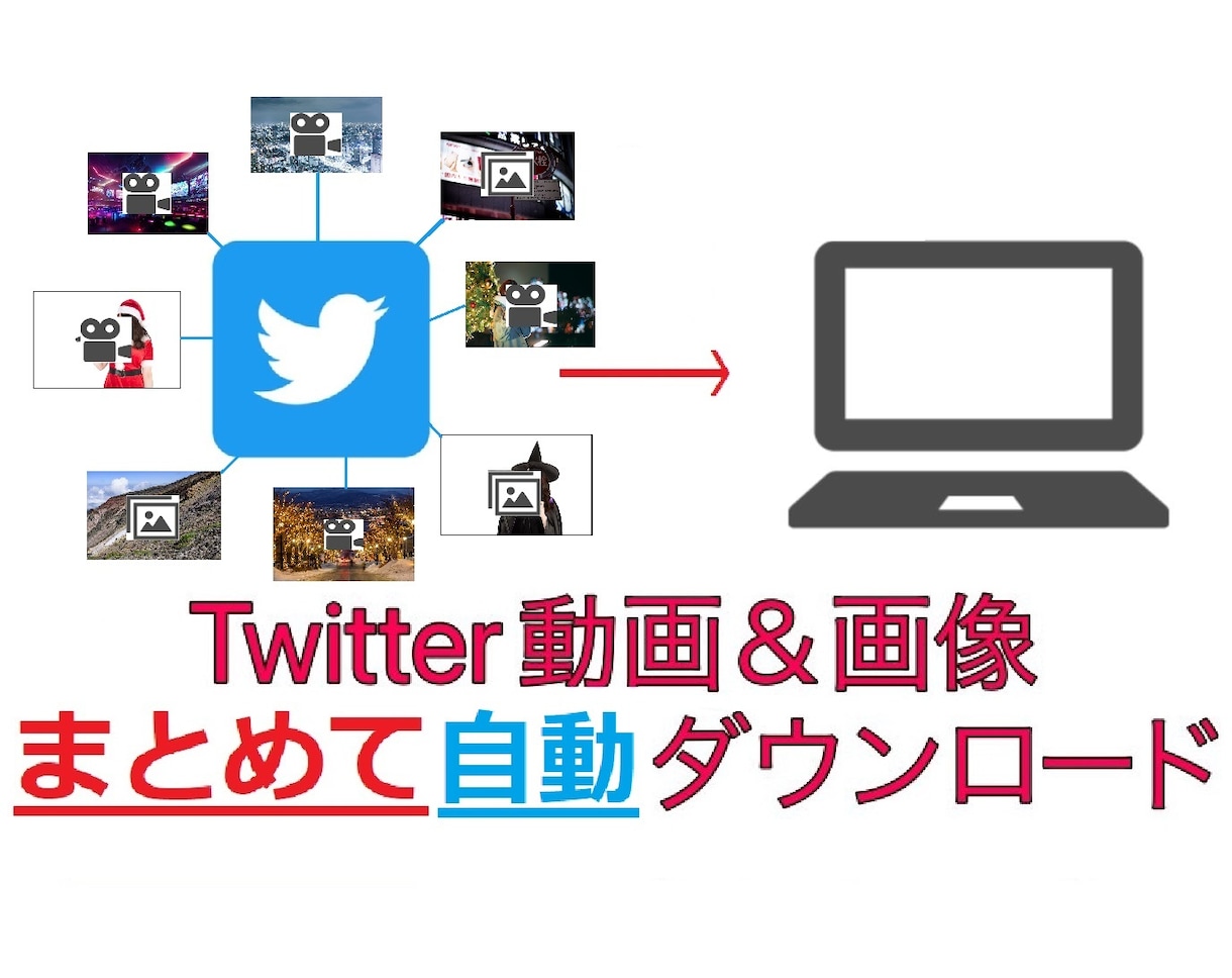 Twitter動画像ダウンロードツールを提供します 動画・画像のダウンロードをまとめて自動化！作業の時短！ イメージ1