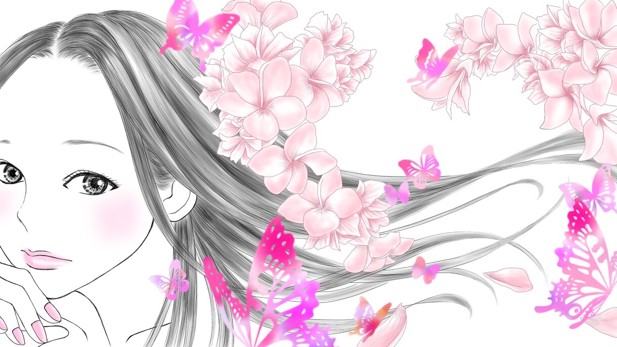 お好きな花につつまれた似顔絵をお描きします ウエルカムボードやプレゼントに! イメージ9