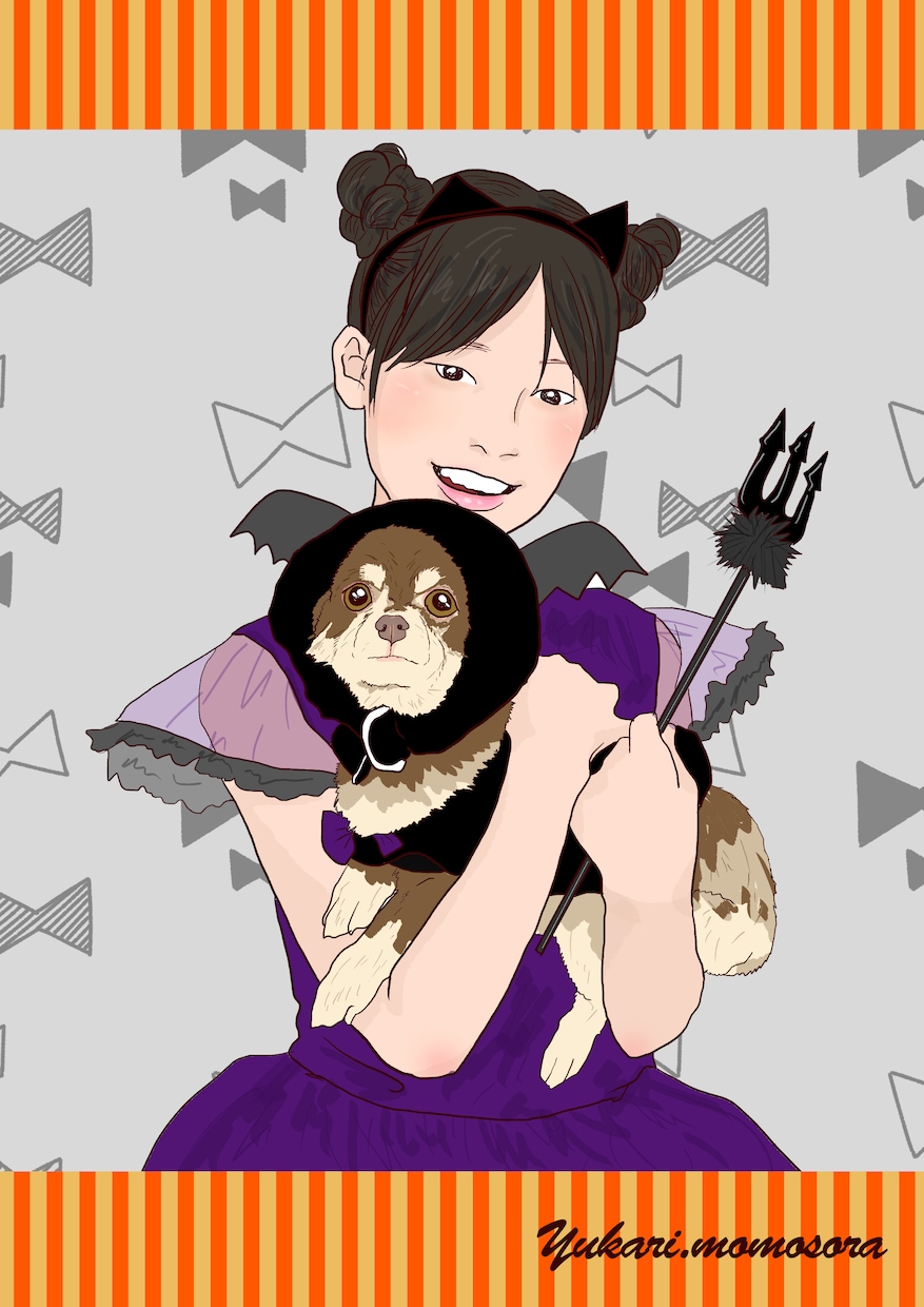 ペットと一緒♪シンプル似顔絵お描きします 大切なペットと一緒のシンプル似顔絵をお描きします♪ イメージ2