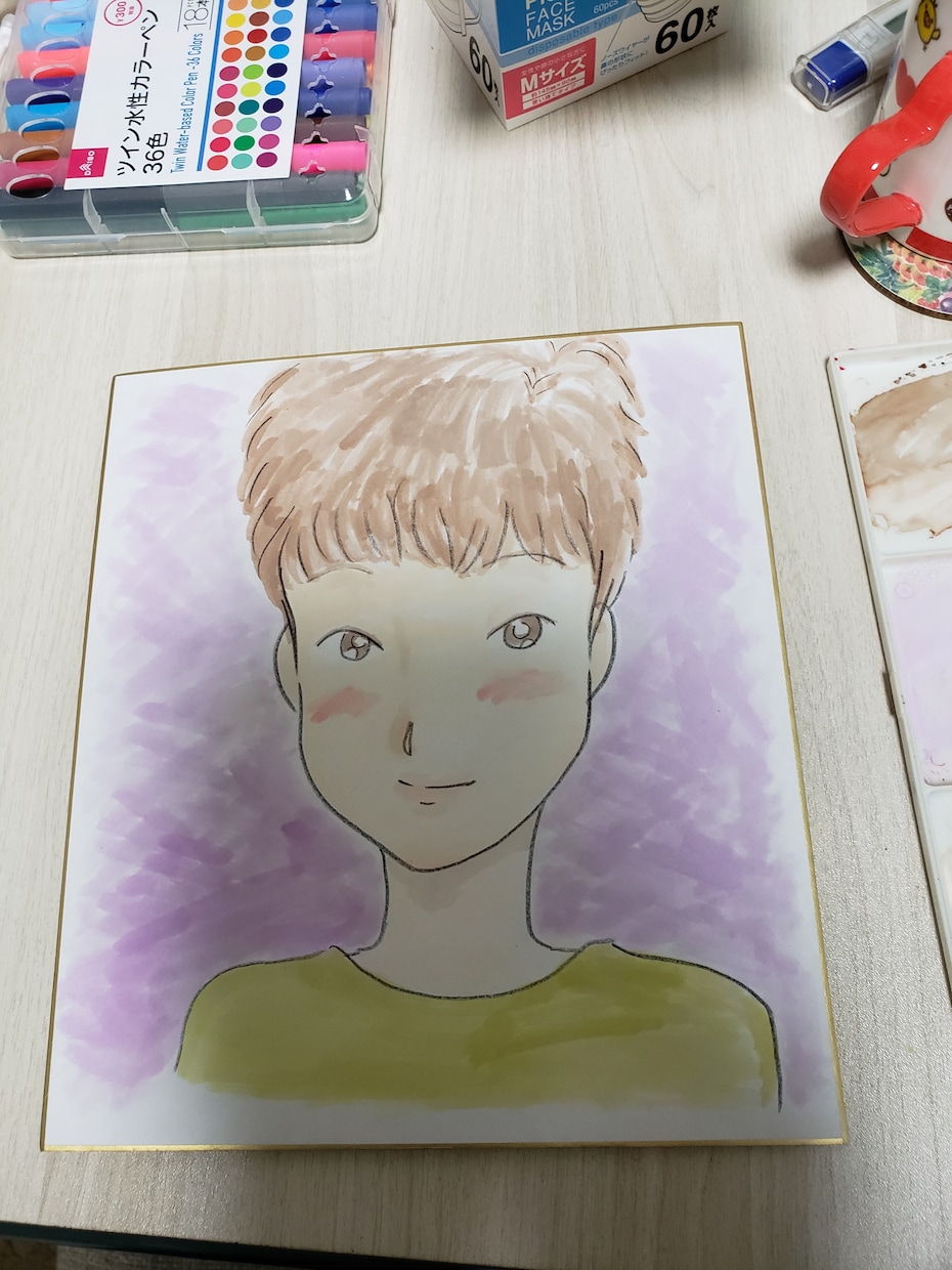 似顔絵を描きます 色紙に手書きで描きます。癒し系に描きます。 イメージ2