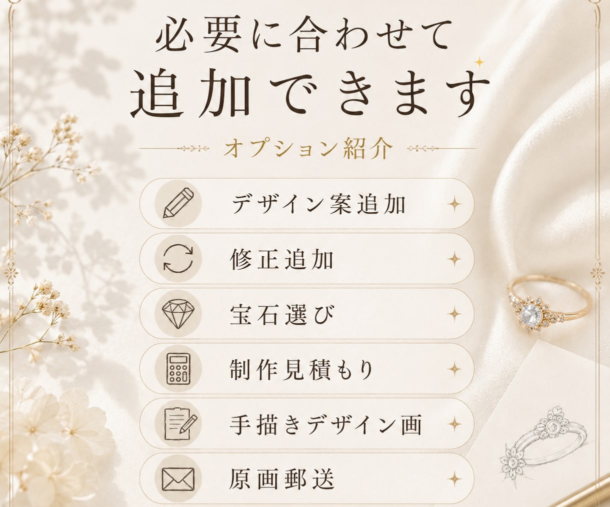 想いを形にするジュエリーを提案します 想いを聞いて、世界に一つの形へ イメージ9