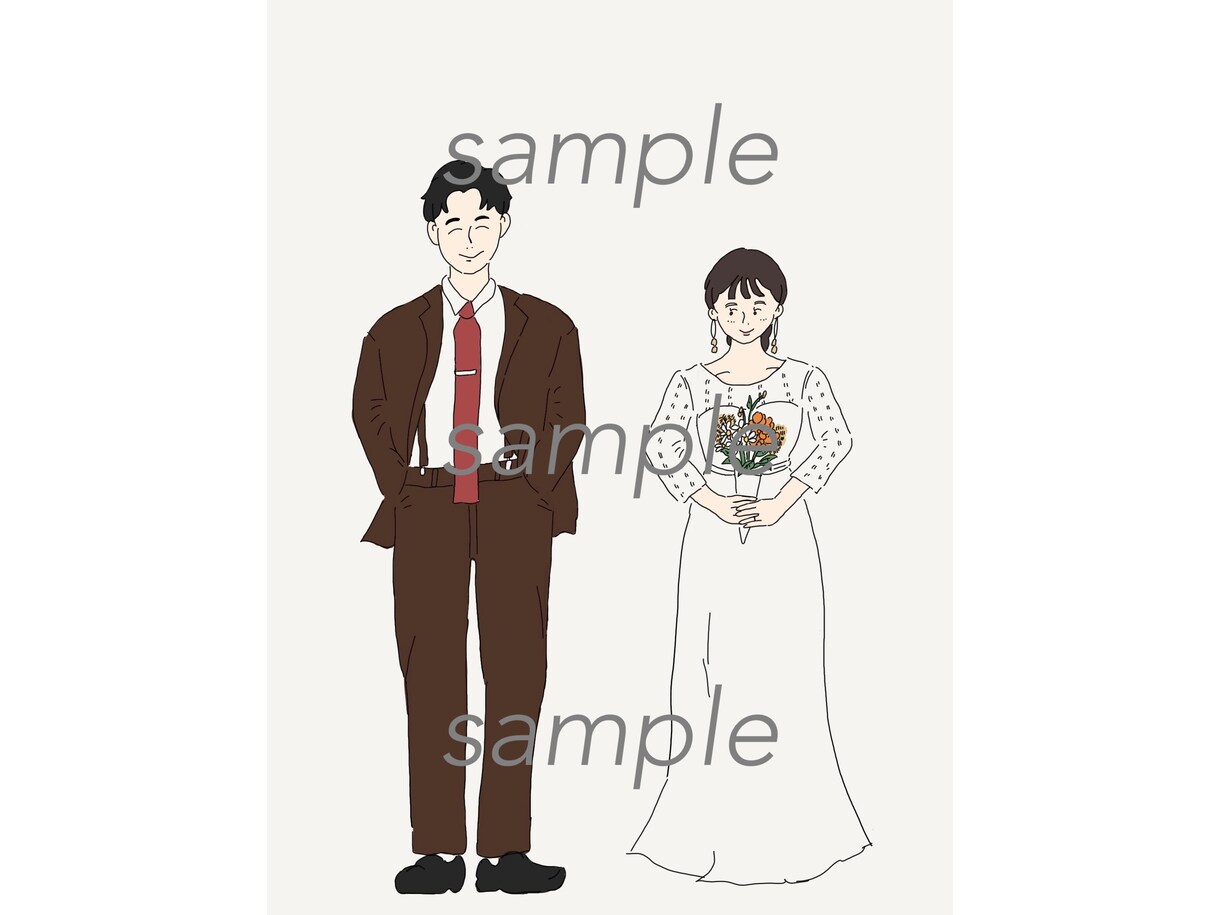 シンプルで優しいタッチのイラストを描きます 似顔絵・アイコン・ウェディングボード等、幅広く対応します イメージ4