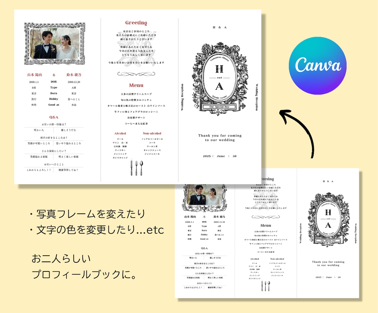 海外アンティーク風のプロフィールブック作成できます 即日お渡し◎簡単操作で費用を大幅に削減♩【詳しい資料付】 イメージ6