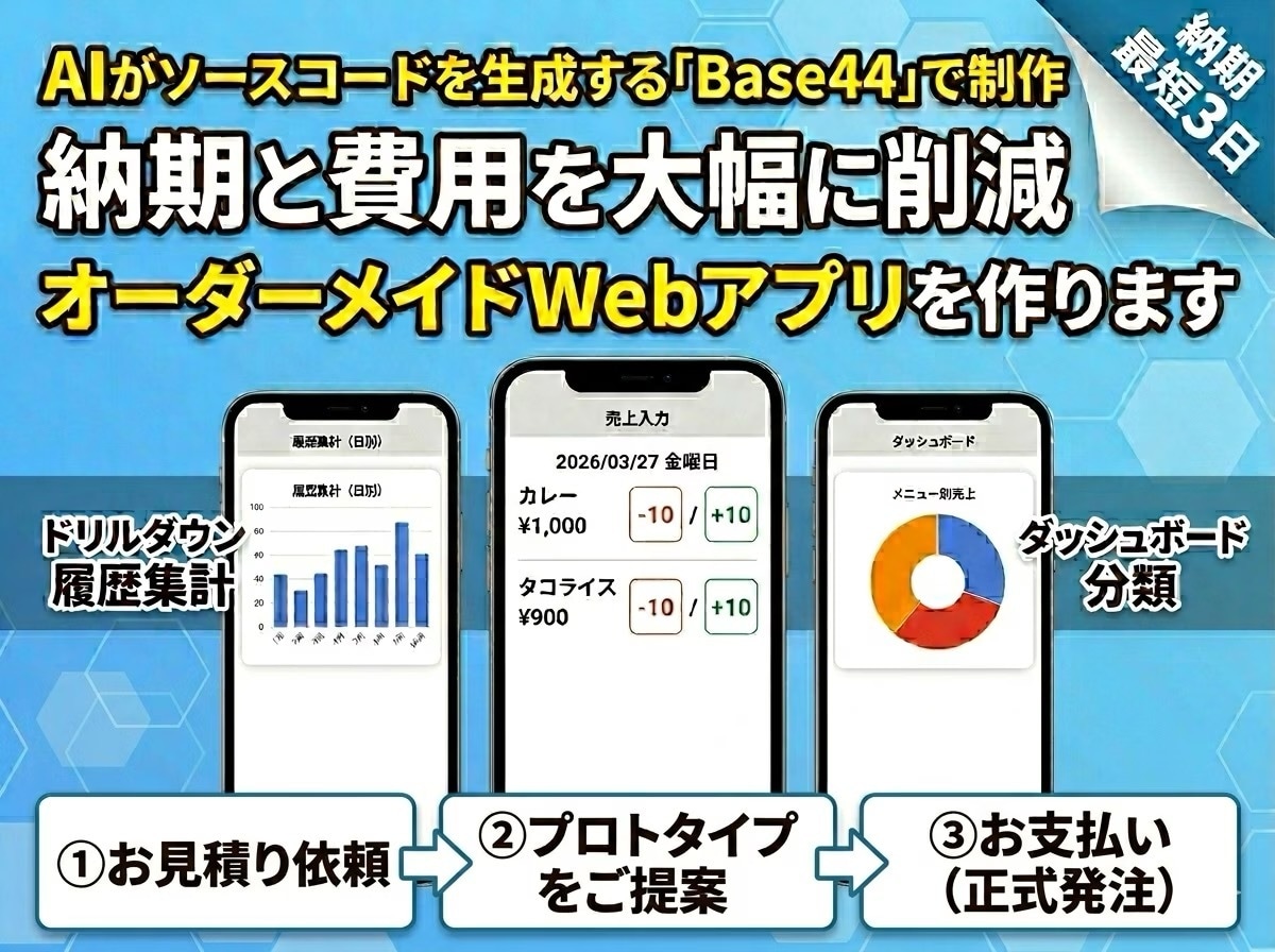 フルオーダーメイドＷｅｂアプリを作成します AIがソースコードを生成する「Base44」で制作！ イメージ1