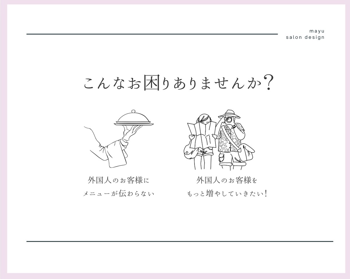 インバウンド用★英語・スペイン語メニュー作ります シンプルで分かりやすい！インバウンドもバッチリ集客♪ イメージ2