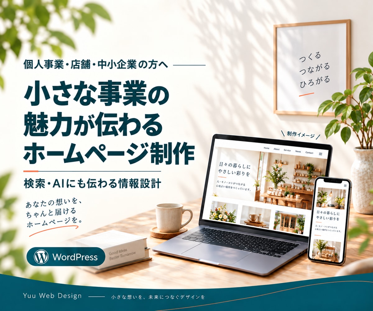 検索・AIを意識したホームページを制作します 小さな事業・お店の魅力が伝わる、はじめてのHP制作 イメージ1