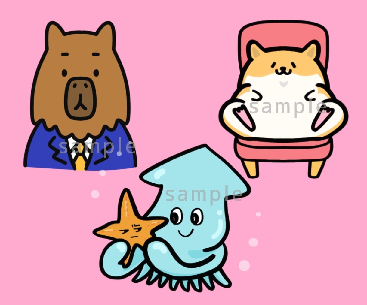 商用OK!シュールな動物アイコンイラスト描きます ポップでユニークなあなただけの個性的なキャラクター！ イメージ3