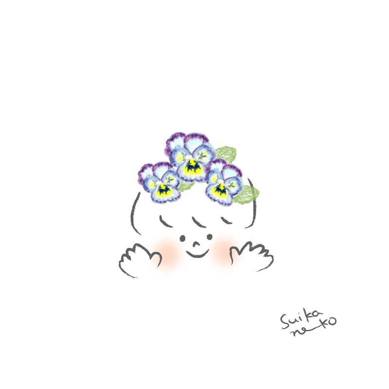 お花と一緒のデフォルメゆるふわアイコン描きます 似顔絵風アイコンにお花を添えて可愛く美しく♡名入れもOK！ イメージ7