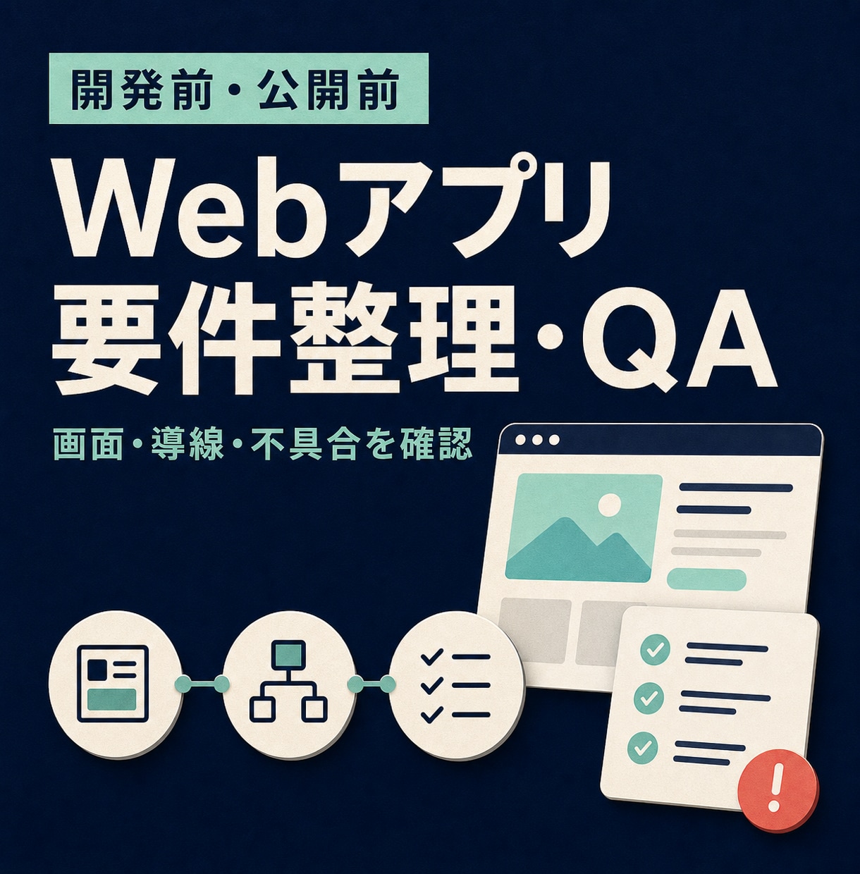 Webアプリの要件整理とQAを行います 開発前と公開前の確認事項を整理します イメージ1