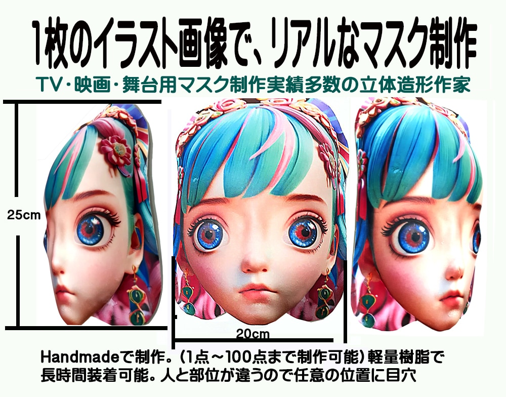 1枚の画像や写真で特別な立体お面制作します 多くの動画やSNSサービスに、特別な立体お面制作。 イメージ1