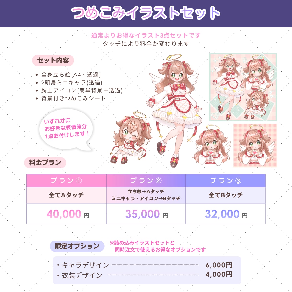 商用OK！選べるタッチで可愛いイラスト描きます ◎初めての方も大歓迎！基本料金で簡易背景＋透過背景お渡し可◎ イメージ7