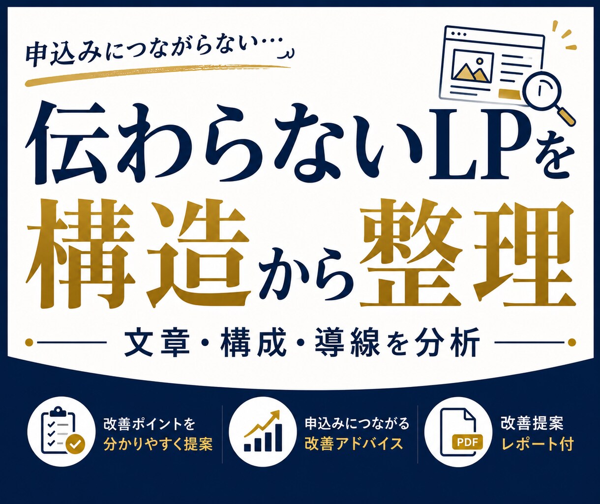 伝わらないLPを構造から整理します 文章・構成・導線を客観的に分析します イメージ1