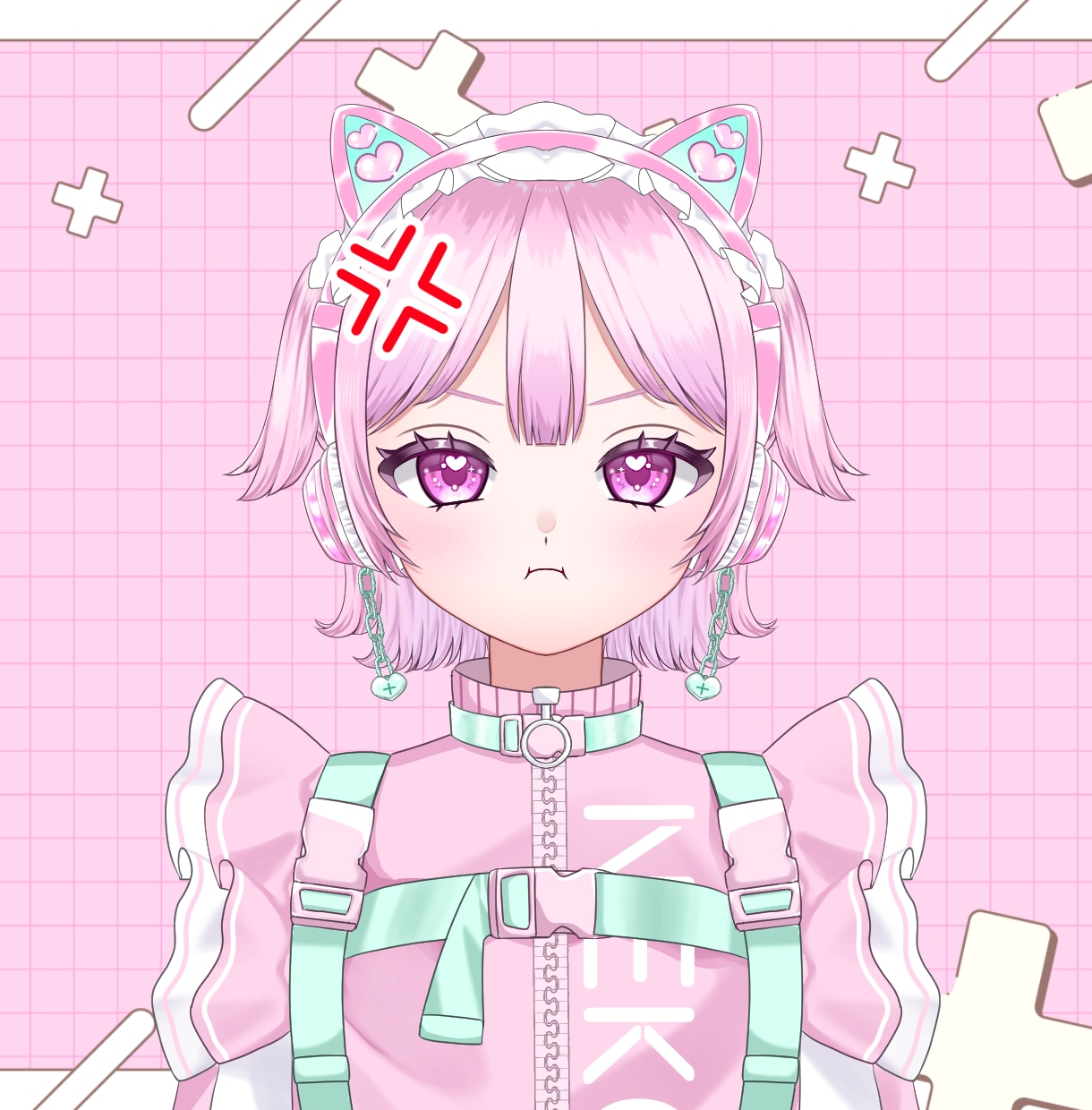 表情差分7種付き！ピンクジャージ女の子販売します 【値下げ】即日納品！すぐにIRIAM等でご使用いただけます！ イメージ7