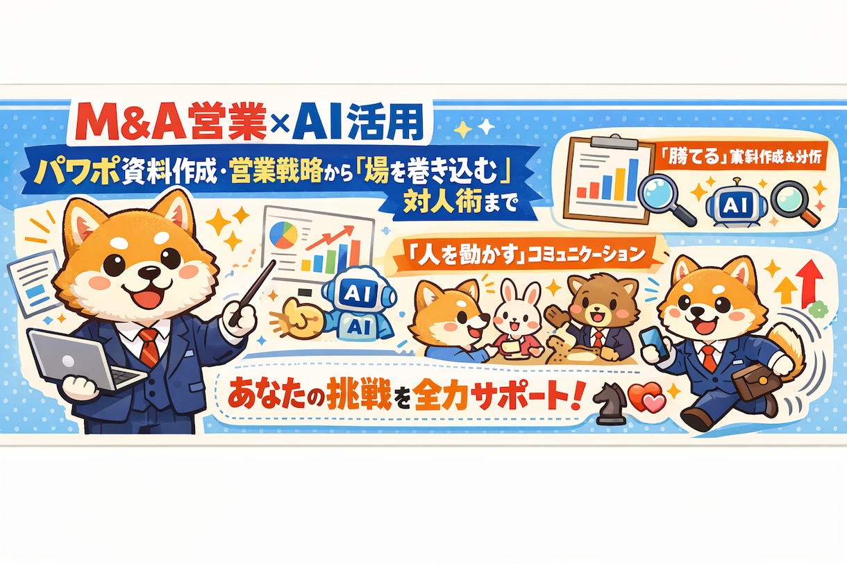 M&A営業のプロが通る営業資料をAIで作ります 現役M&A営業が「勝てる」論理的な構成とデザインを提案 イメージ1
