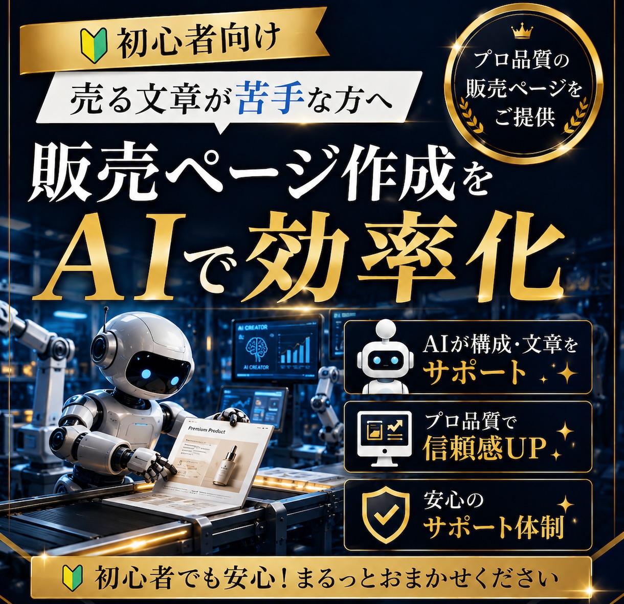 副業初心者向け販売ページ作成キットをお渡しします 売る文章で止まっている人へ。AIで迷わず作れる形に整えます イメージ1