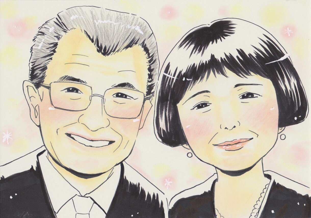 1～2名様用 似顔絵オーダー 記念日贈答承ります 似顔絵イラスト 記念日/ウェディングのウェルカムボードに イメージ2