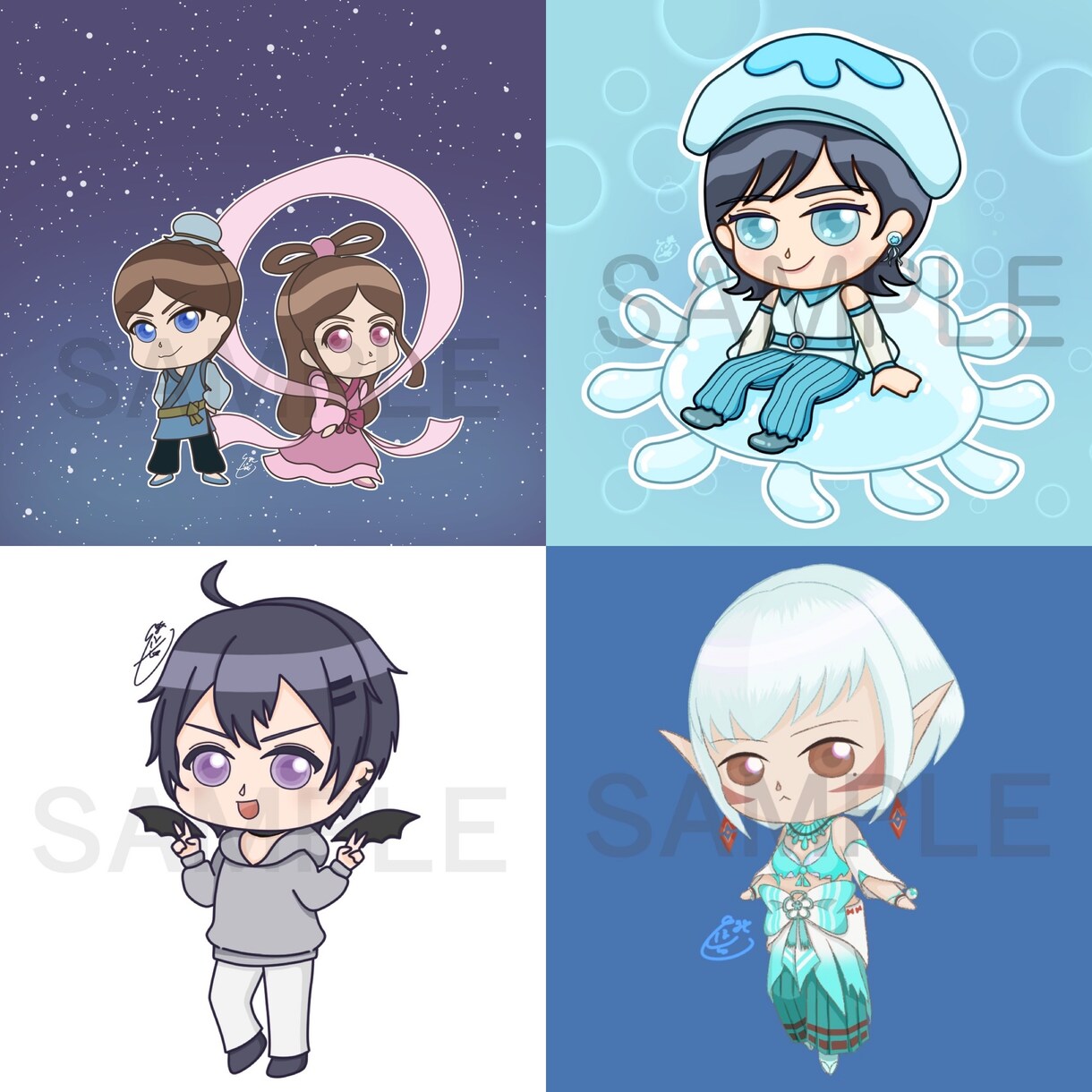 商用利用OK◎かわいいミニキャラ描きます 2~2.5頭身のキャラ！デザインからのおまかせも可能です◎ イメージ7