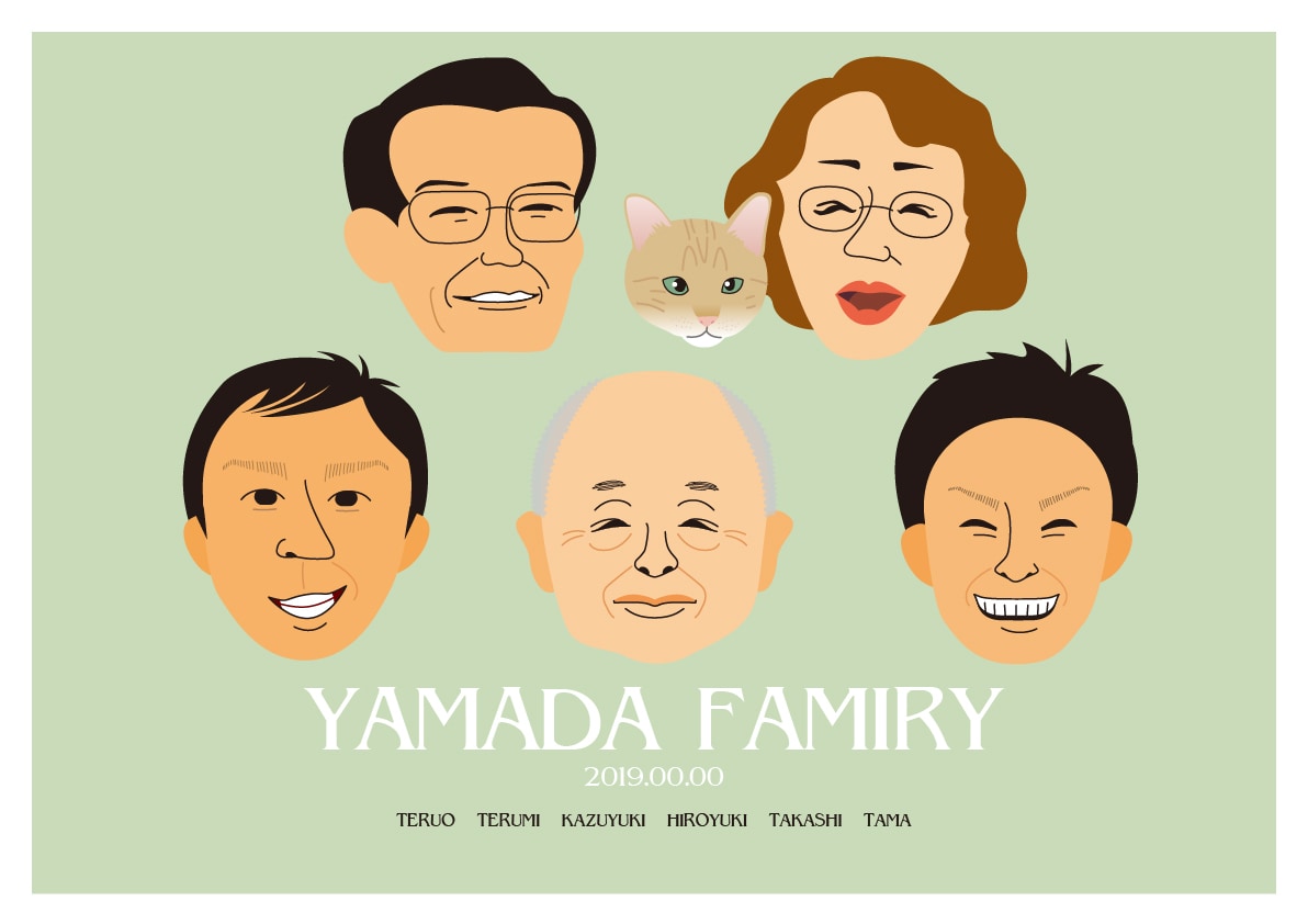 結婚式のギフトに最適！家族のイラスト描きます 両親への贈呈ギフトや還暦のお祝いなど記念の日のプレゼントに イメージ2