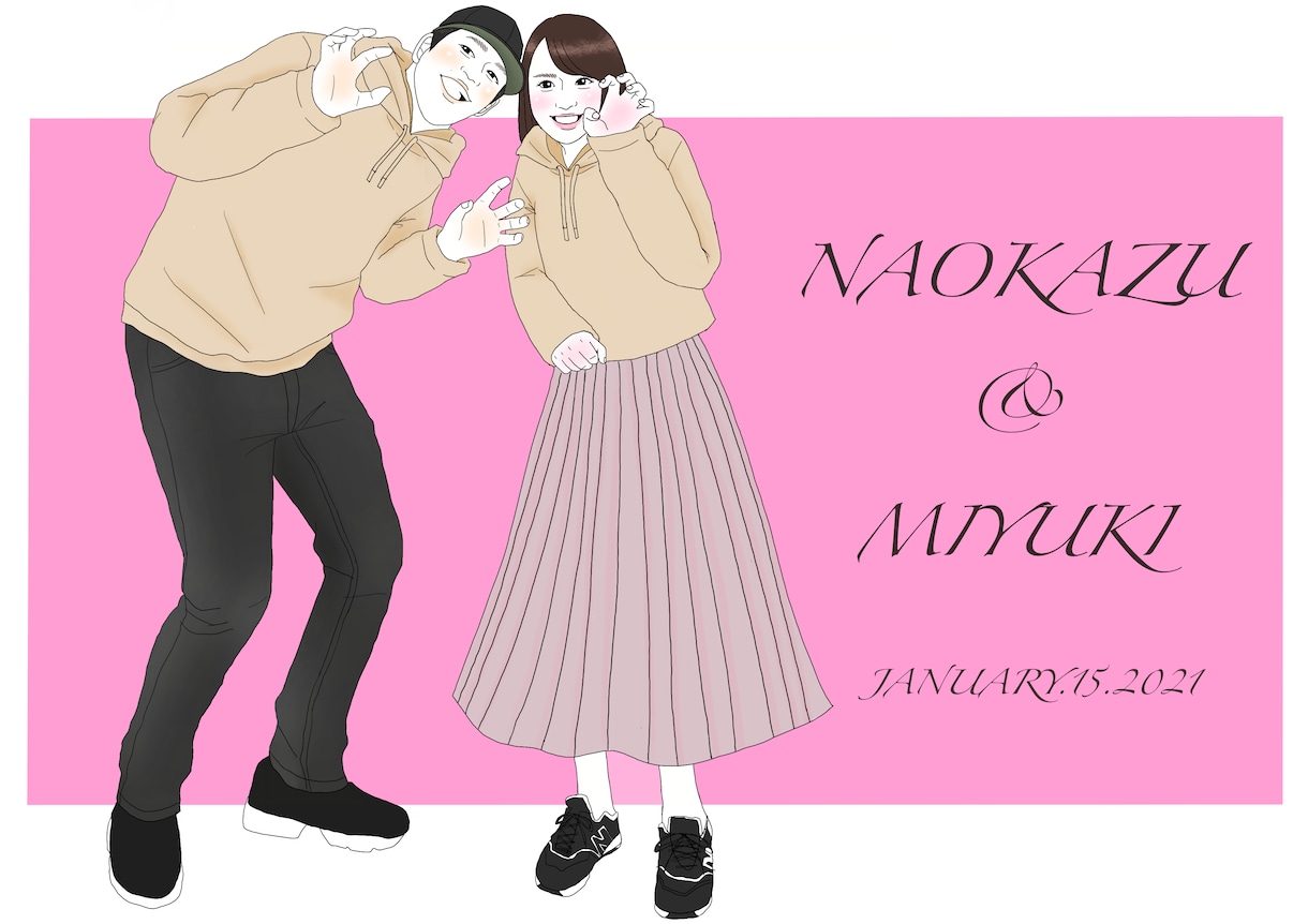 喜んでいただける似顔絵を描きます アイコン、待ち受けにしたりプレゼントいかがでしょうか⭐︎ イメージ1