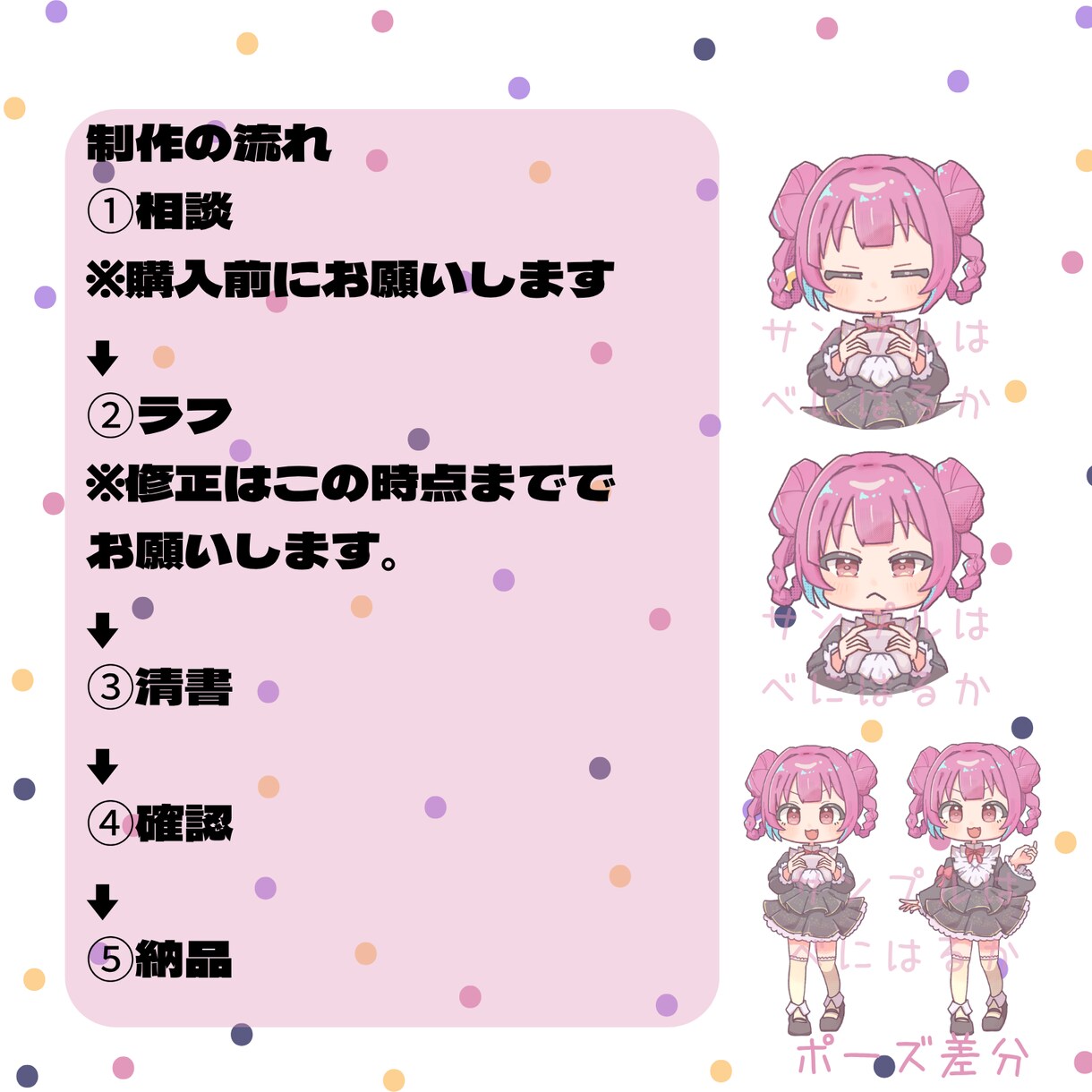 アニスタ用SD制作します お手軽にかわいいSDで配信アバターを作ってみませんか？ イメージ4
