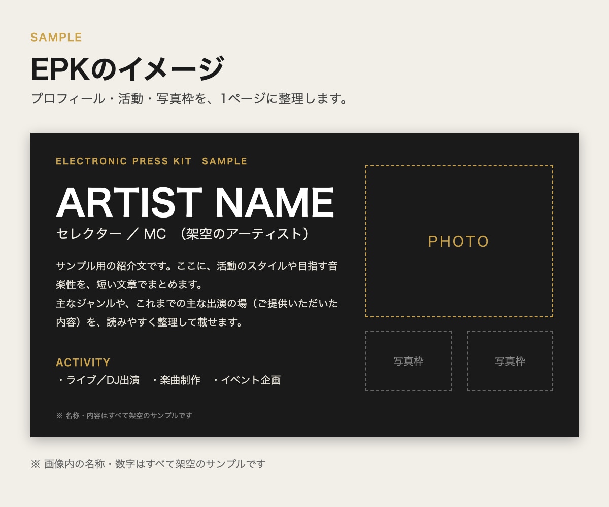 音楽アーティストの紹介資料を作ります プロモーターに送りやすい形に整えます イメージ2