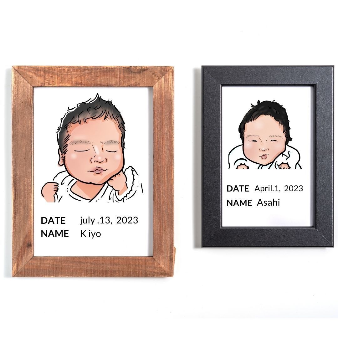 可愛いかわいい赤ちゃん似顔絵イラスト描きます Hello,new baby！出産祝い誕生日祝いプレゼントに イメージ1