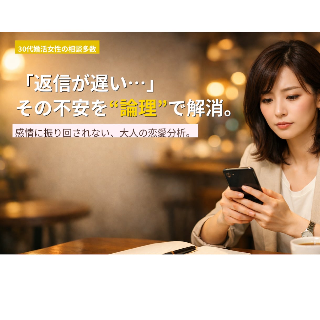 連絡が遅いと不安になる女性へ｜恋愛思考を分析します 重いと思われるのが怖い恋愛思考を論理分析します イメージ1