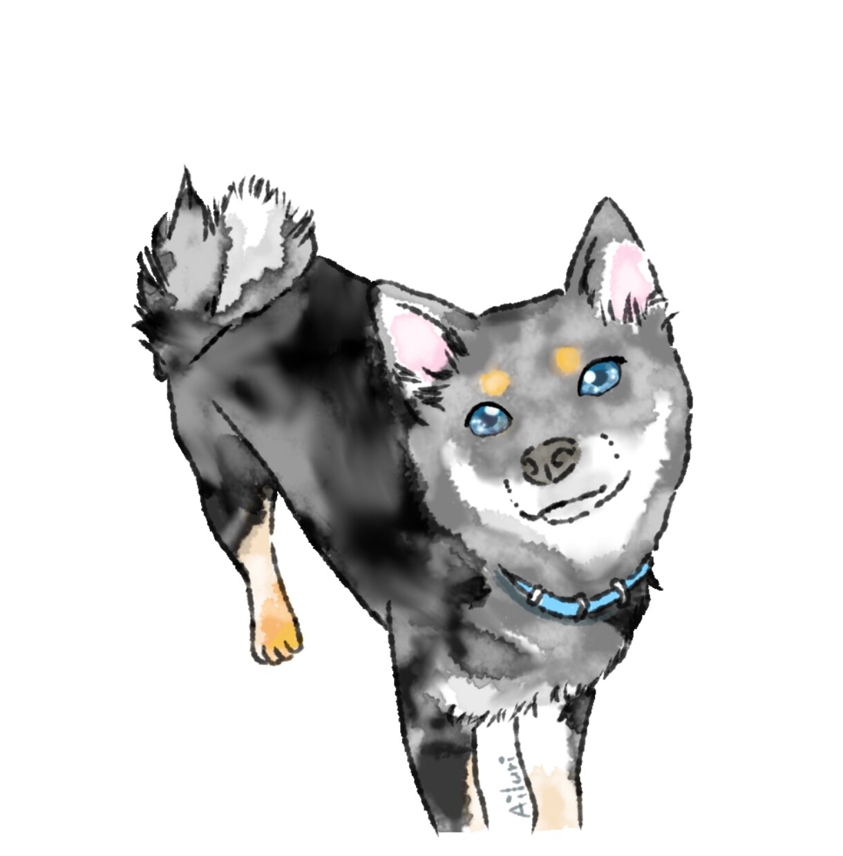 虹の橋を渡った【愛犬】を【イラスト】で甦らせます わんちゃんも【より可愛く♡より格好良く⭐︎】描きます イメージ1