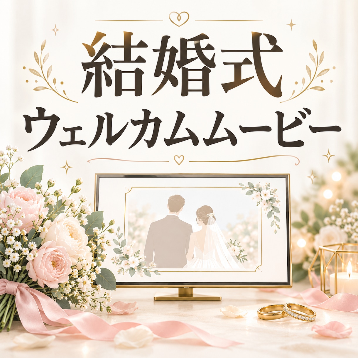 結婚式ウェルカムムービーを作成します 受付・待ち時間を彩るループ映像｜先着3件7,000円 イメージ1