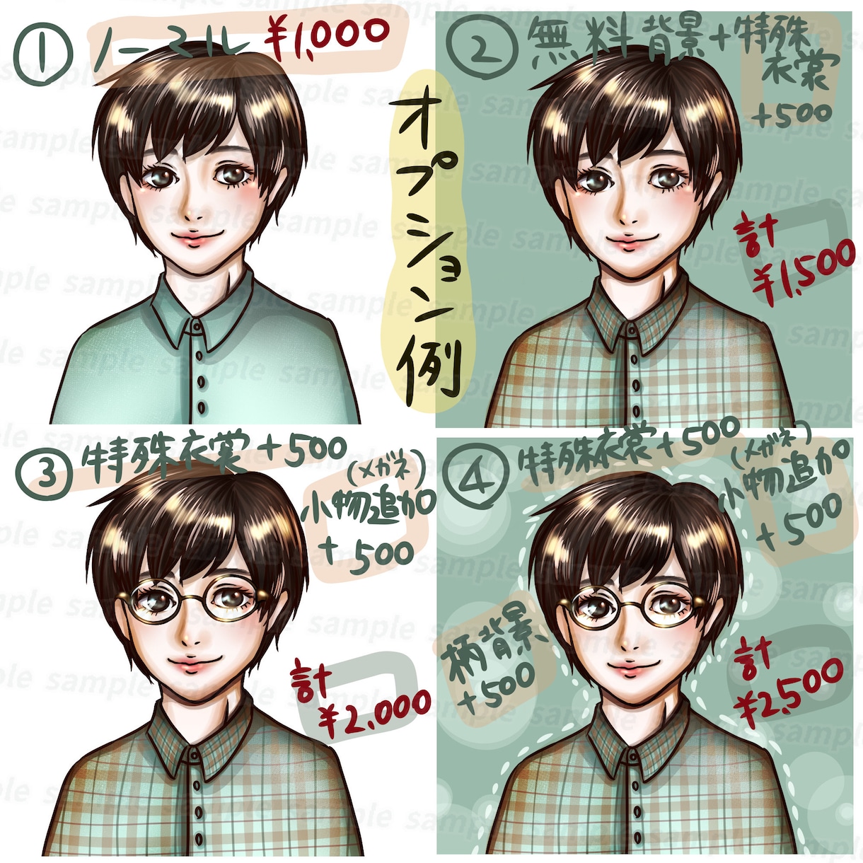 商用利用可！SNSやブログに使える似顔絵作成します 最短48時間以内納品！格安でブログやSNSのアイコンに！ イメージ7