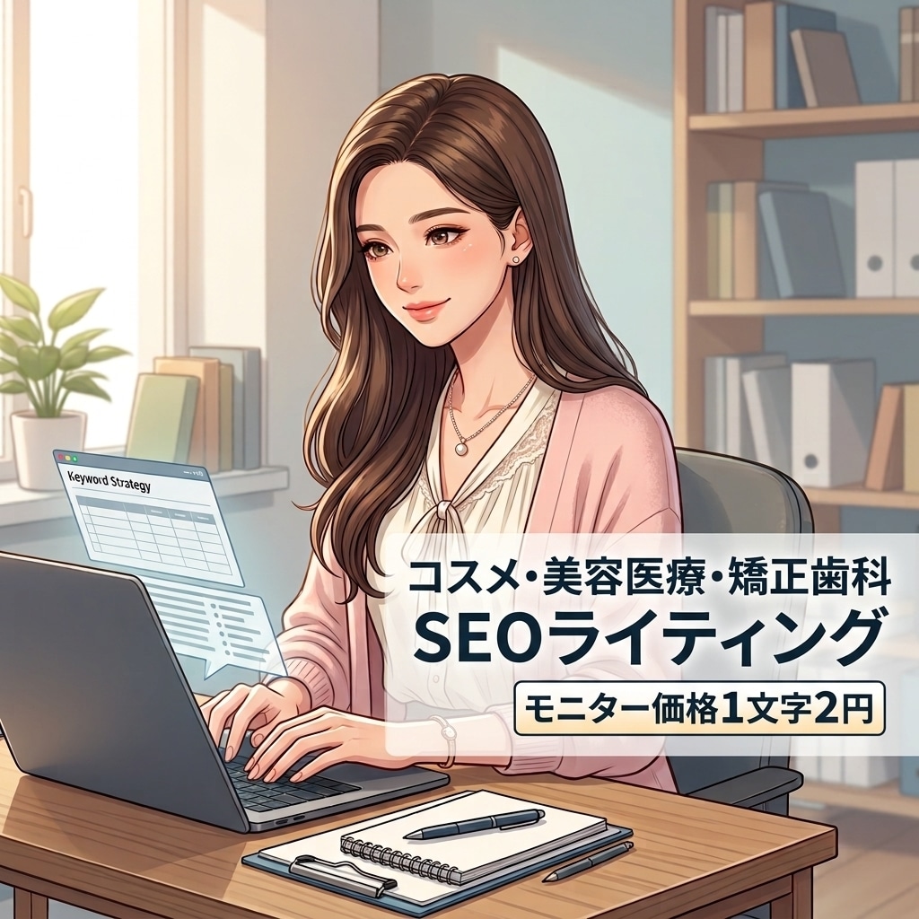 SEOライティングをモニター価格で承ります コスメ・美容医療・矯正歯科のSEO記事を累計600本以上執筆 イメージ1
