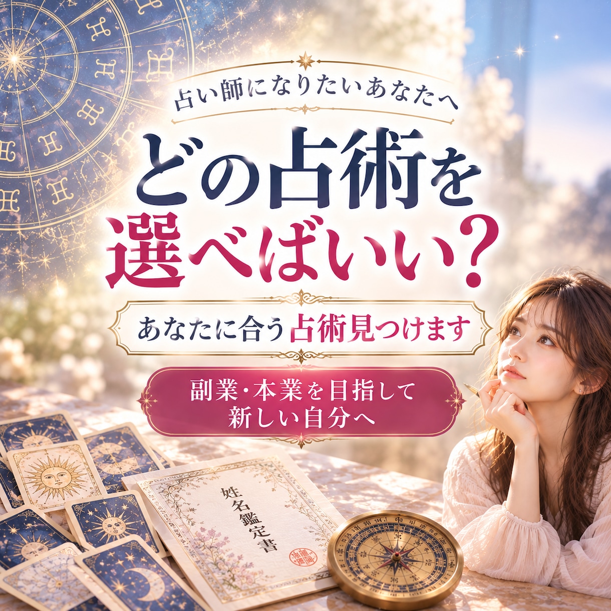 占い師になりたい方へ！あなたに合う占術がわかります 占術選びの不安を解消！副業・本業を目指して新しい自分へ イメージ1