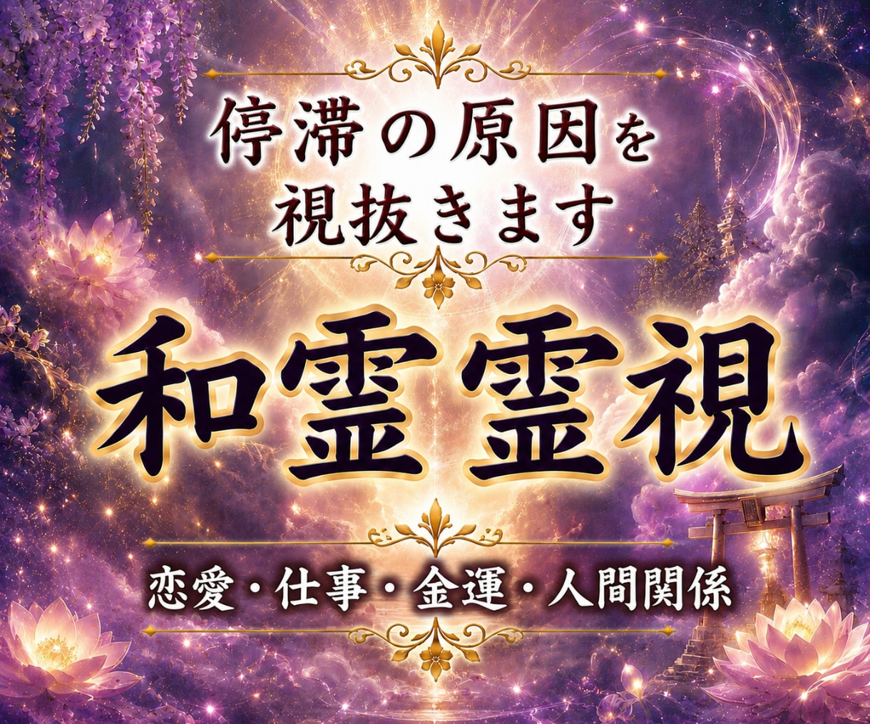 霊視で視抜く、流れを変える和霊霊視鑑定します 恋愛・仕事・人間関係・金運・人生のお悩みを霊視で読み解きます イメージ1