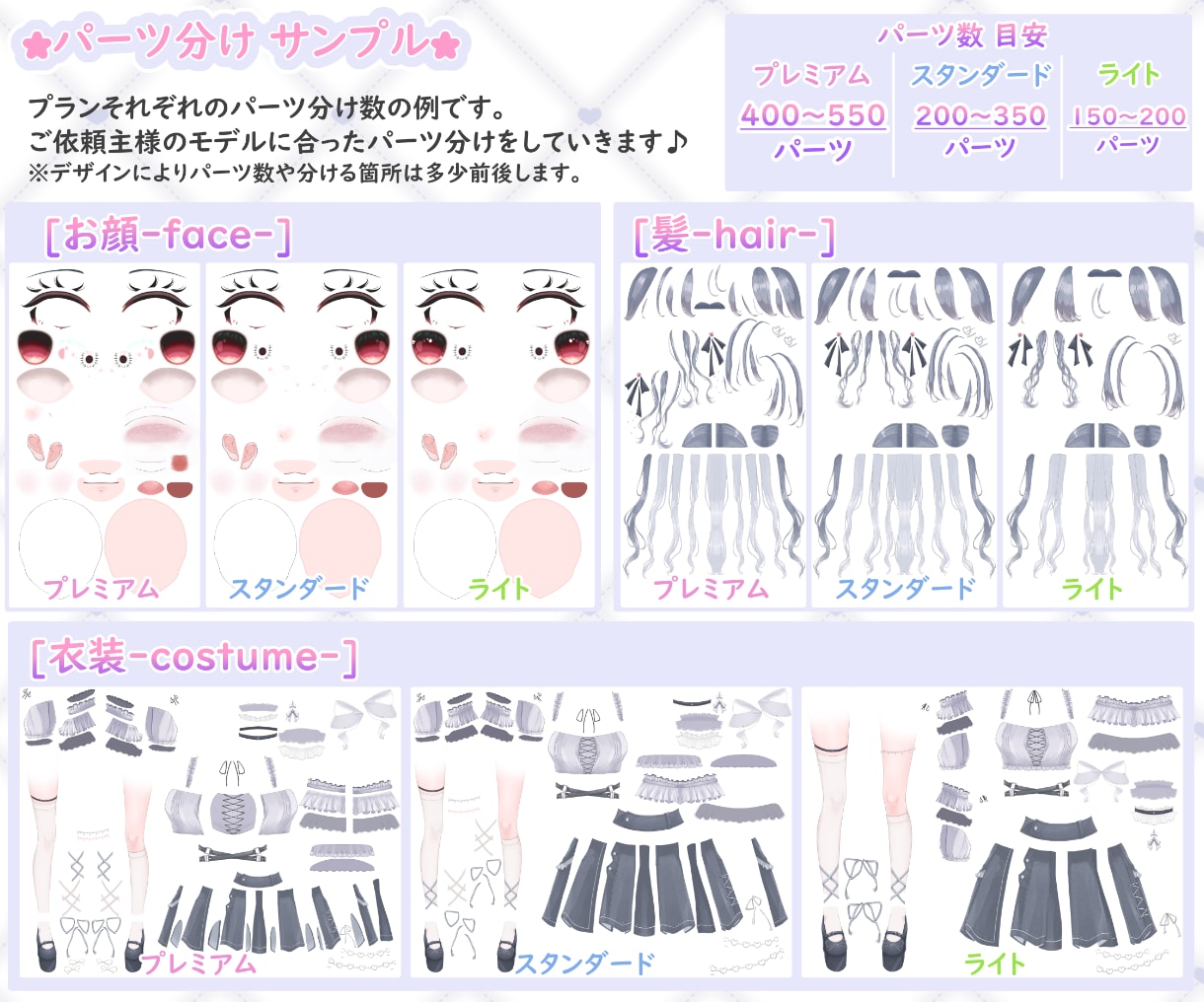 最高品質なLive2Dモデル制作します 髪がふわふわ瞳がぷるんと動く！初めてでも安心導入サポート付！ イメージ5