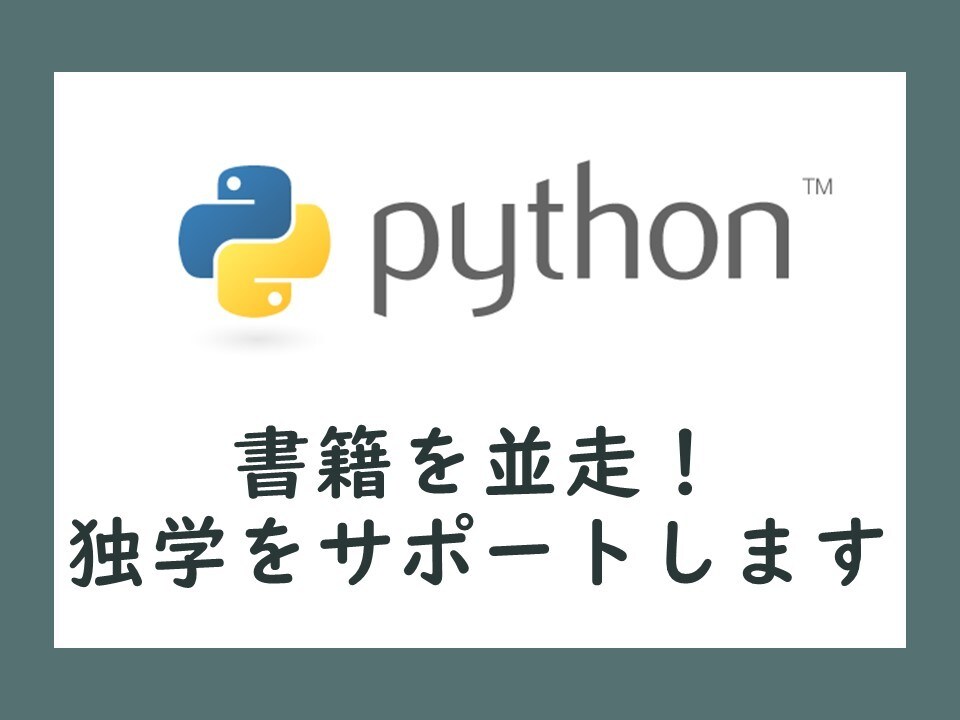 書籍を並走！！Pythonの独学をサポートします Python関連の書籍の質問に対応します イメージ1