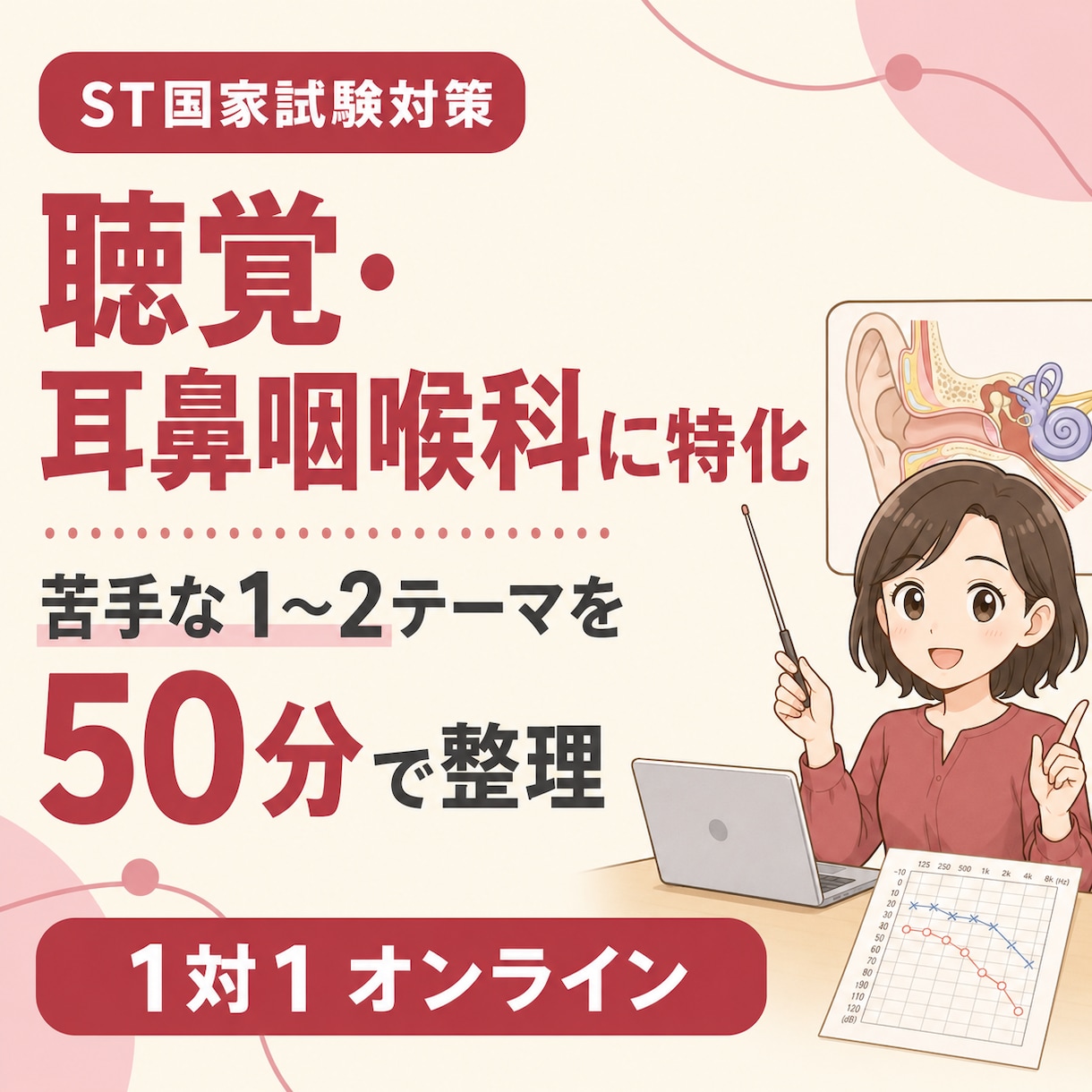 ST国家試験の聴覚分野を専門的に解説しますます 補聴器特性検査・聴覚疾患など国試でつまずくポイントを個別対策 イメージ1
