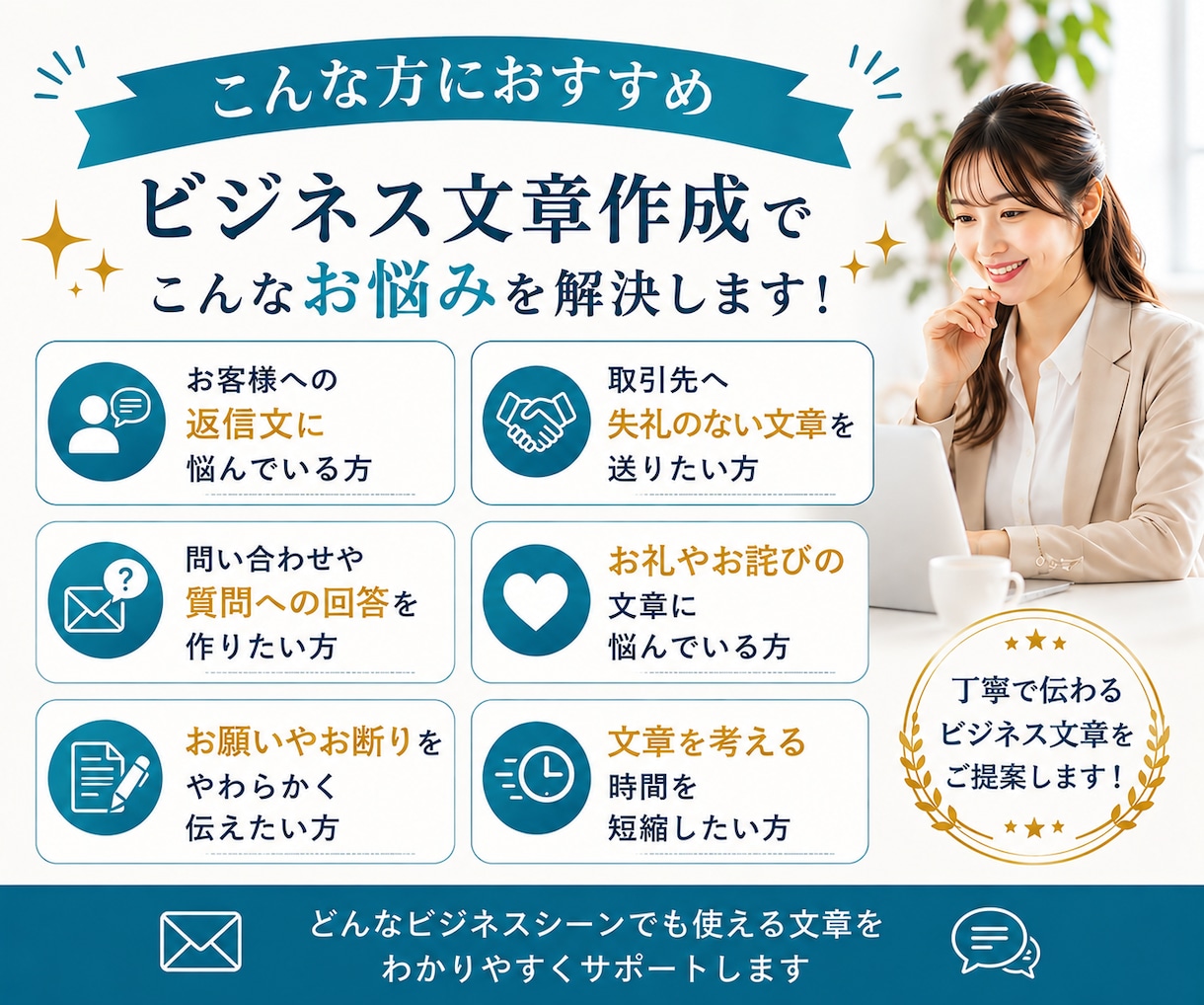 ビジネス文章をChatGPTで作成します お断りやお願いも、丁寧で伝わるビジネス文章に整えます イメージ5